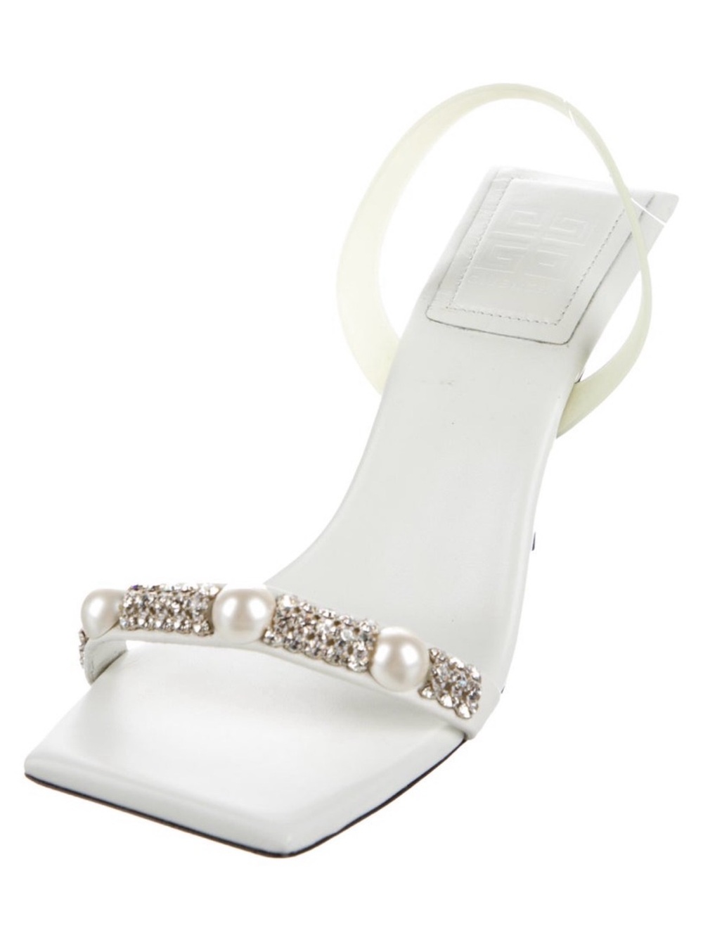 Givenchy  off white Slingback Heels with Pearls and Crystals